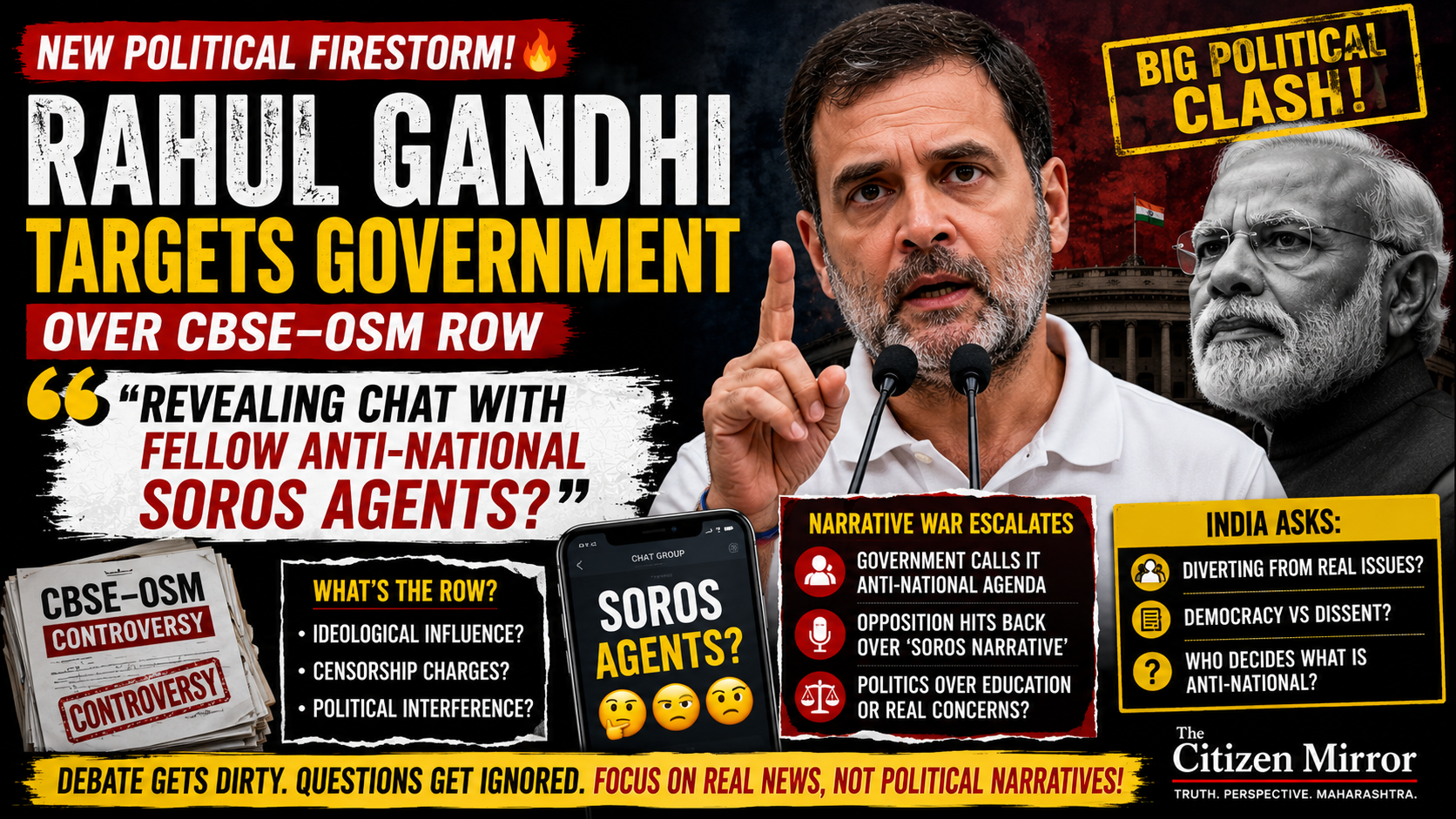 Rahul Gandhi Targets Government Over CBSE–OSM Controversy; “Talking To Fellow Soros Agents?” Jibe Sparks Political Storm