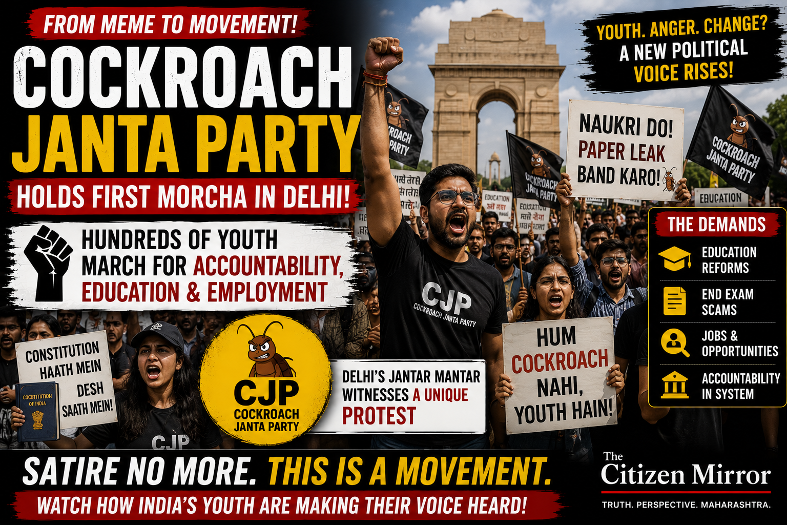 Cockroach Janta Party’s First Delhi March Draws Youth Crowd; From Satire To Street Protest, A New Voice Emerges