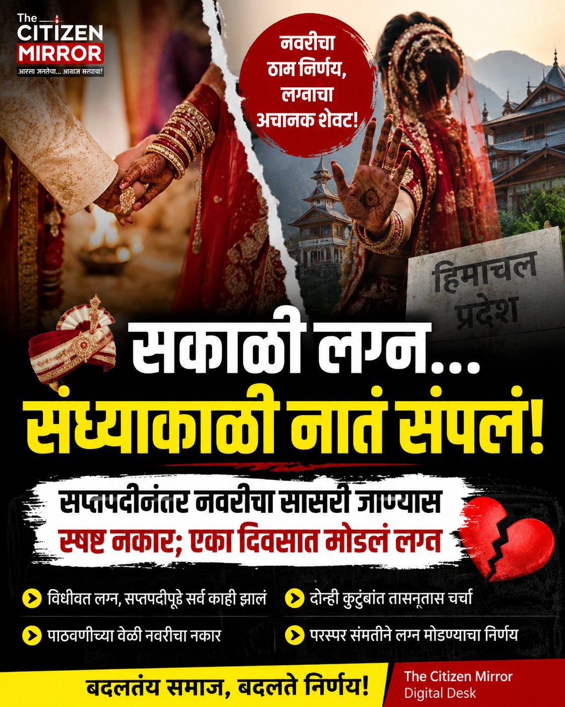 सकाळी लग्न… संध्याकाळी नातं संपलं! नवरीच्या नकाराने एका दिवसात मोडलं लग्न