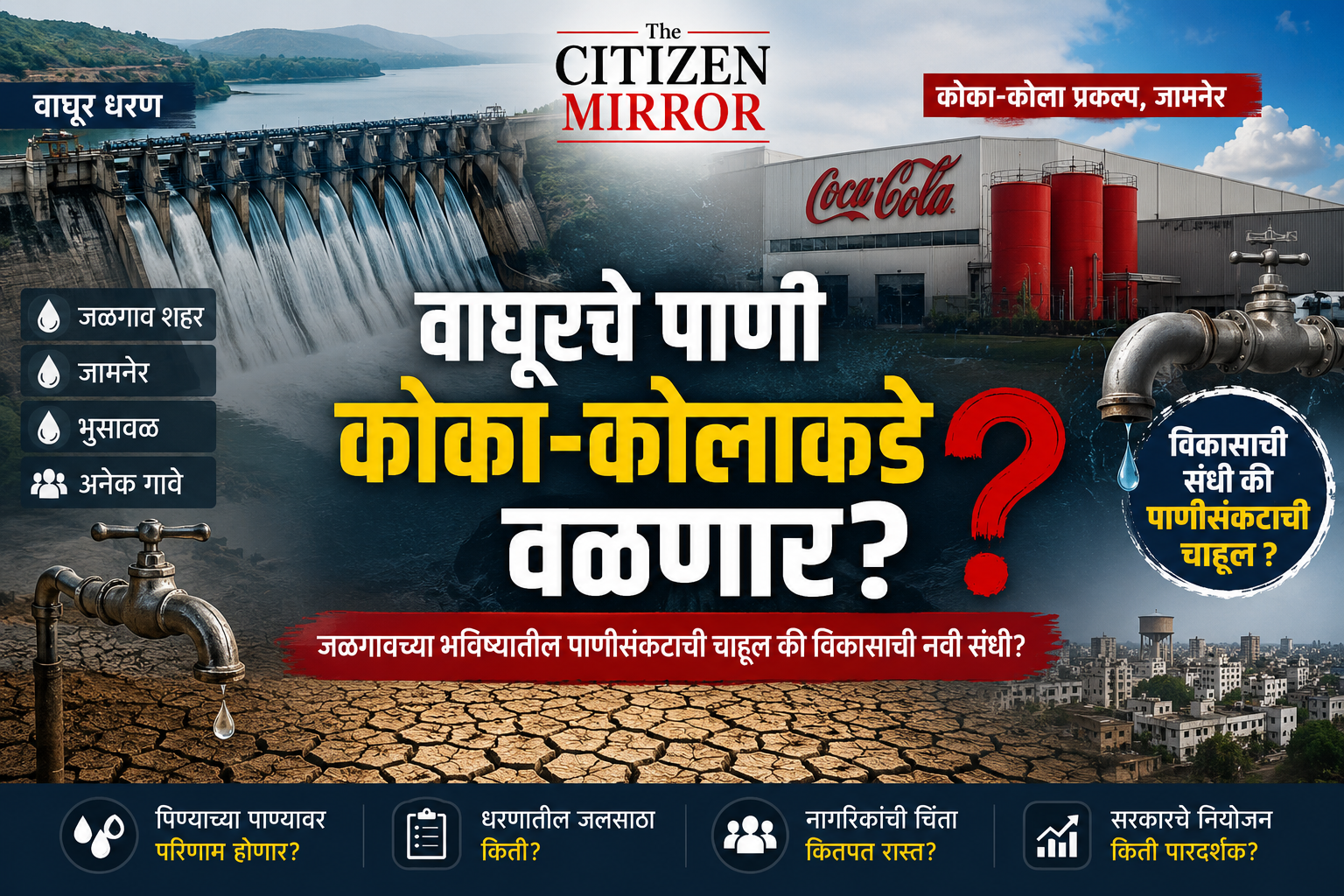 वाघूरचे पाणी कोका-कोलाकडे वळणार? जळगावच्या भविष्यातील पाणीसंकटाची चाहूल की विकासाची नवी संधी?